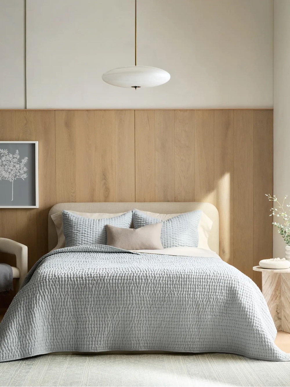 New Quince European Linen Cotton Stitch Quilt Set King/CalKing $219.90 Mist